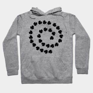 Black Shamrock Spiral St Patricks Day Hoodie